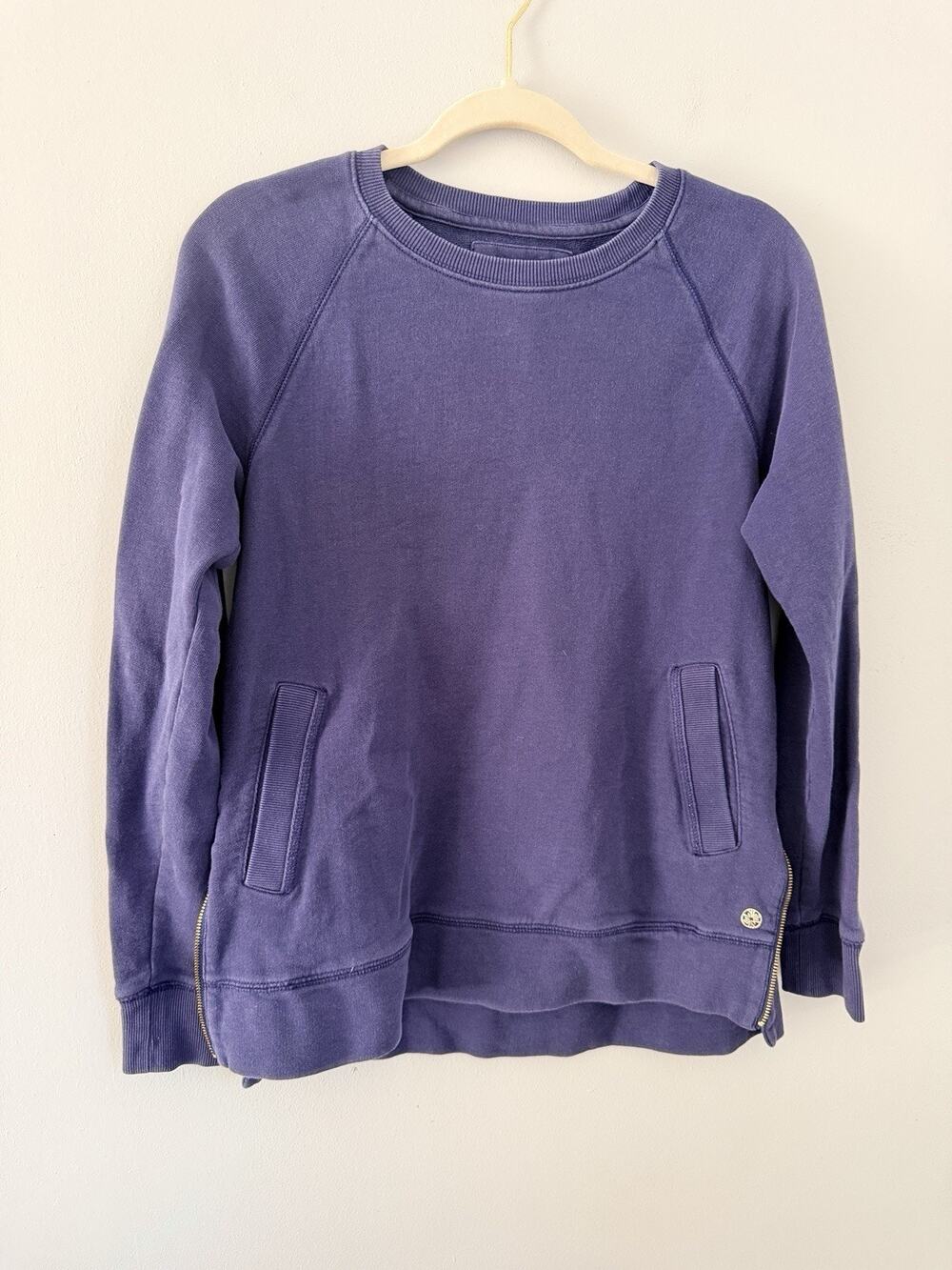 Lilly Pulitzer Luxletic Sweatshirt Womens Small Blue Beach Comber Zip Pullover